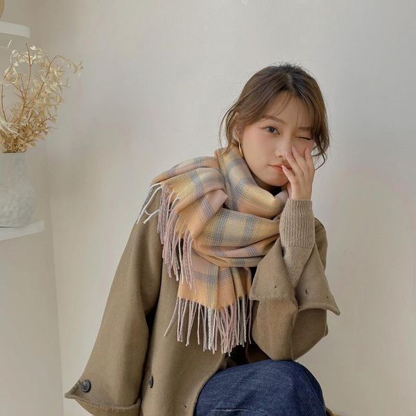 scarves women's autumn and winter scarf imitation cashmere gradual line square shawl japan south korea sweet medium long, Blue;gray
scarves women's autumn and winter scarf imitation cashmere gradual line square shawl japan south korea sweet medium long, Blue;gray