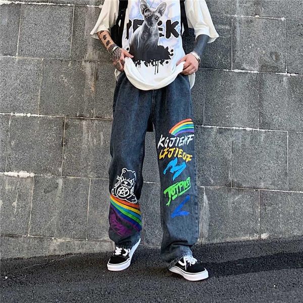 women's jeans 2021 summer autumn casual woman long trousers cowboy female loose streetwear graffiti print pants, Blue
women's jeans 2021 summer autumn casual woman long trousers cowboy female loose streetwear graffiti print pants, Blue