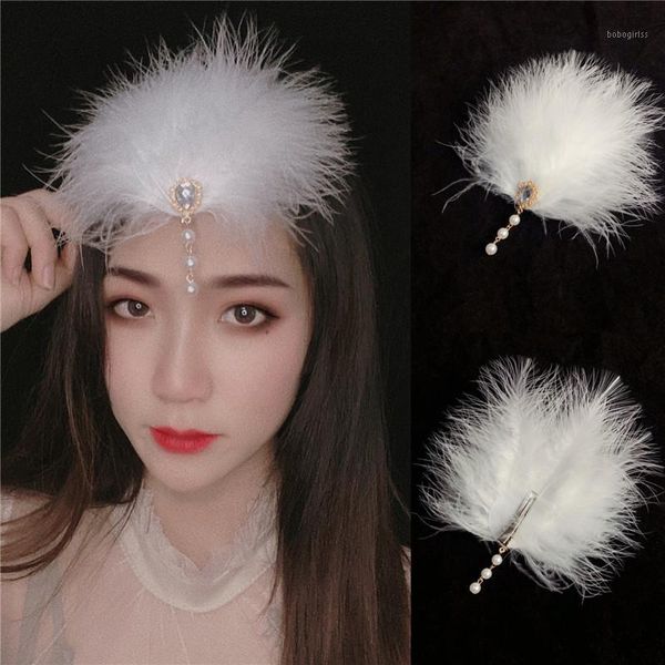 korean star hair band, white feather stage performance accessories, bride wedding headband, jewelry1
korean star hair band, white feather stage performance accessories, bride wedding headband, jewelry1