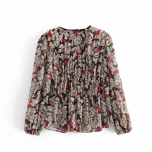 women's blouses & shirts 2021 women printed blouse long sleeves pleated fashion casual, White
women's blouses & shirts 2021 women printed blouse long sleeves pleated fashion casual, White