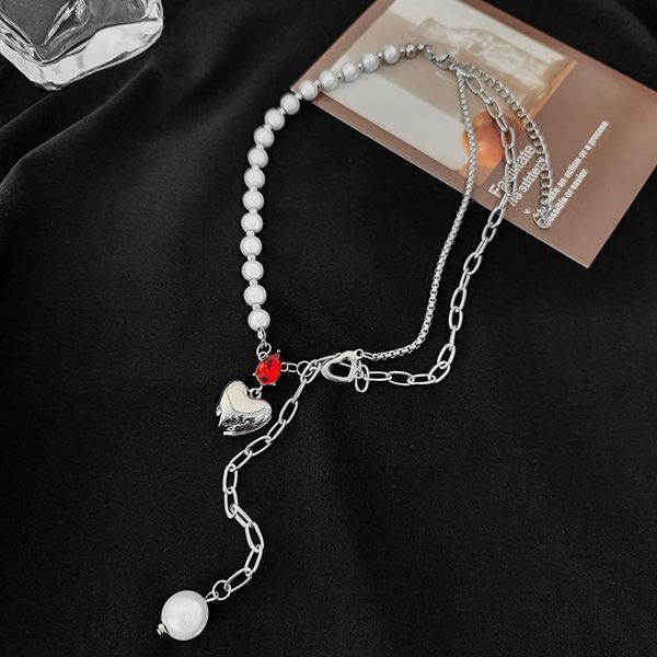 punk heart pendant choker for women fashion red crystal pearl tassel splice collarbone chain party jewelry cool girl accessories chokers, Golden;silver
punk heart pendant choker for women fashion red crystal pearl tassel splice collarbone chain party jewelry cool girl accessories chokers, Golden;silver