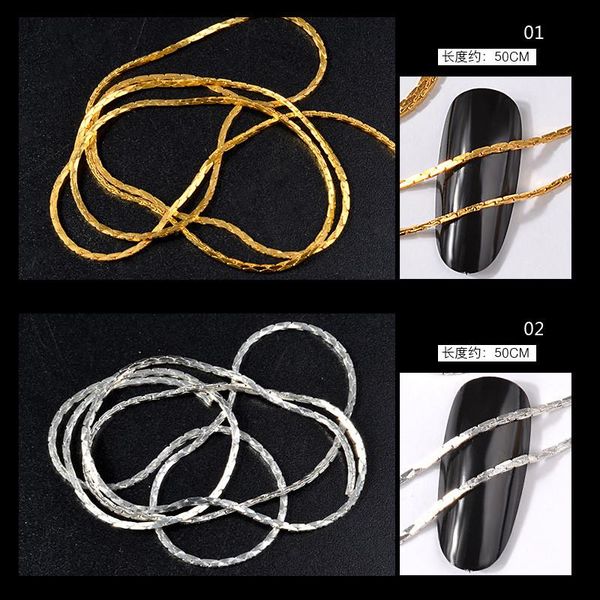 nail art decorations 50cm long golden silver flat metal thin chain diy decoration accessories supplies, Silver;gold
nail art decorations 50cm long golden silver flat metal thin chain diy decoration accessories supplies, Silver;gold