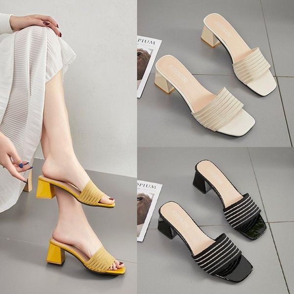 slippers women's 2021 summer korean version flying woven fish mouth sandals comfortable middle heel thick shoes, Black
slippers women's 2021 summer korean version flying woven fish mouth sandals comfortable middle heel thick shoes, Black