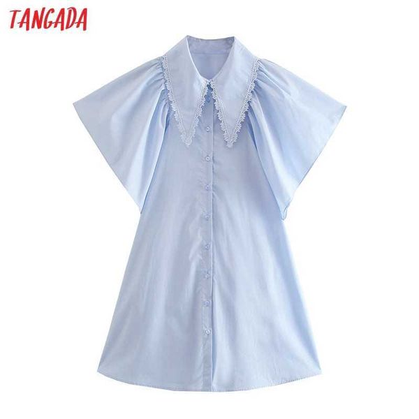 tangada summer women french style blue cotton dress lace patchwork collar short sleeve ladies sundress 3h437 210609, Black;gray
tangada summer women french style blue cotton dress lace patchwork collar short sleeve ladies sundress 3h437 210609, Black;gray