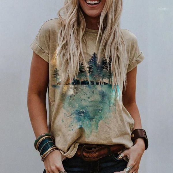 women's t-shirt summer tshirt women clothes landscape print o neck short sleeve casaul streetwear female loose harajuku tee camisetas, White 
women's t-shirt summer tshirt women clothes landscape print o neck short sleeve casaul streetwear female loose harajuku tee camisetas, White