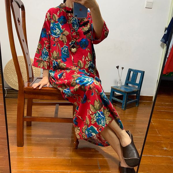 ethnic womens long cotton and linen large color loose size dress chinese retro diagonal buckle tea clothing autumn, Black;gray
ethnic womens long cotton and linen large color loose size dress chinese retro diagonal buckle tea clothing autumn, Black;gray