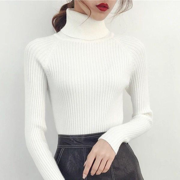 women's sweaters 2021 autumn winter knitted jumper turtleneck pullovers casual women shirt long sleeve tight sweater girls y49, White;black
women's sweaters 2021 autumn winter knitted jumper turtleneck pullovers casual women shirt long sleeve tight sweater girls y49, White;black
