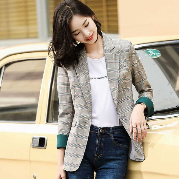 elegant office female blazer plus size women's casual plaid professional suit jacket temperament ladies coat 210527, White;black
elegant office female blazer plus size women's casual plaid professional suit jacket temperament ladies coat 210527, White;black