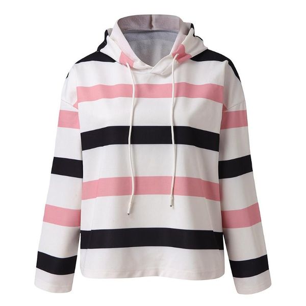 women's hoodies & sweatshirts autumn winter plus size long-sleeved casual hoodie striped ladies sweatershirt for female pullover sudade, Black
women's hoodies & sweatshirts autumn winter plus size long-sleeved casual hoodie striped ladies sweatershirt for female pullover sudade, Black