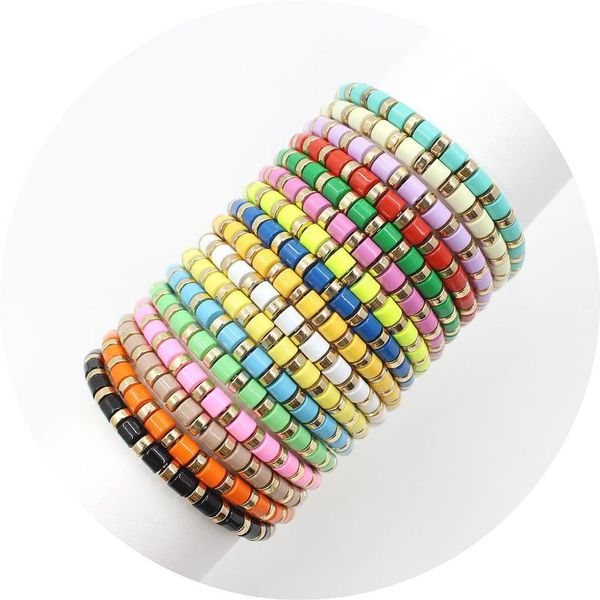 charm bracelets bohemian style golden paint rainbow fashion women's bracelet bangle diy cylindrical tube handmade bead string elastic, Golden;silver
charm bracelets bohemian style golden paint rainbow fashion women's bracelet bangle diy cylindrical tube handmade bead string elastic, Golden;silver