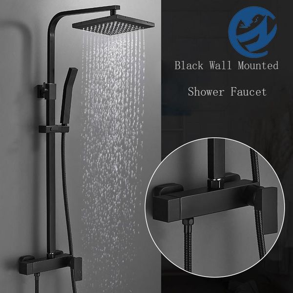matte black rainfall shower faucet bathroom mixer & storage shelf thick stainless steel brass material sets
matte black rainfall shower faucet bathroom mixer & storage shelf thick stainless steel brass material sets