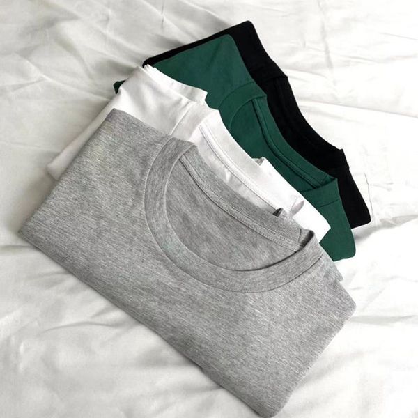 men's t-shirts summer mercerized cotton solid color round neck t-shirt fashion casual short-sleeved loose simple trend, White;black
men's t-shirts summer mercerized cotton solid color round neck t-shirt fashion casual short-sleeved loose simple trend, White;black