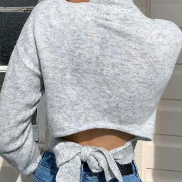 foridol knitted turtleneck backless pullovers female bowknot grey autumn winter long sleeve casual sweater 2021 jumper women's sweaters, White;black
foridol knitted turtleneck backless pullovers female bowknot grey autumn winter long sleeve casual sweater 2021 jumper women's sweaters, White;black