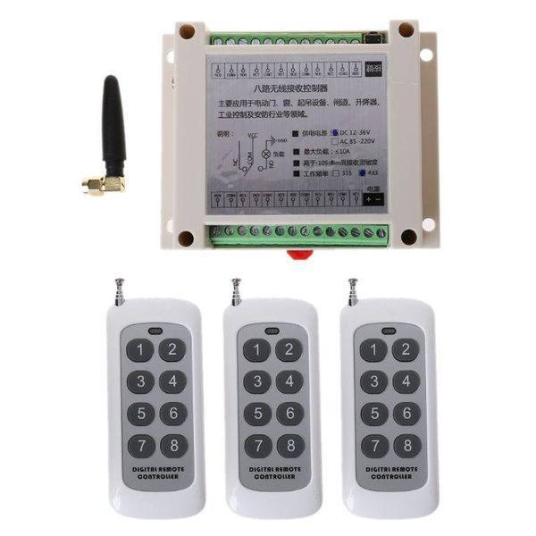 1set 433mhz dc 12v 8ch rf wireless remote control switch receiver transmitter controlers
1set 433mhz dc 12v 8ch rf wireless remote control switch receiver transmitter controlers