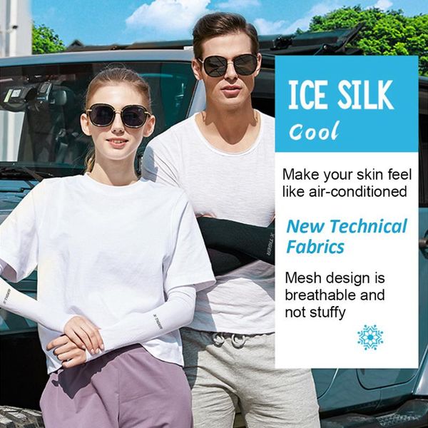 cycling cooling ice silk arm sleeves breathable fabric sun/uv protection arms cover for outdoor sports running cuffs elbow & knee pad, Black;gray
cycling cooling ice silk arm sleeves breathable fabric sun/uv protection arms cover for outdoor sports running cuffs elbow & knee pad, Black;gray