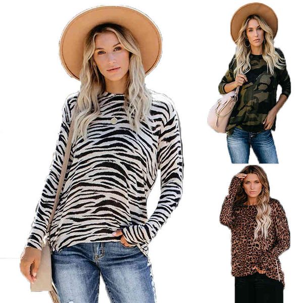 camouflage long sleeve women autumn fashion black white stripe print o-neck t shirt women casual loose leopard t shirts 210414
camouflage long sleeve women autumn fashion black white stripe print o-neck t shirt women casual loose leopard t shirts 210414