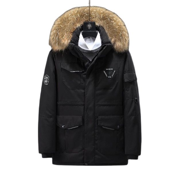winter new men's down jacket solid color with wool collar drawstring white duck down thickened tooling couple jacket s-xxxl, Black
winter new men's down jacket solid color with wool collar drawstring white duck down thickened tooling couple jacket s-xxxl, Black
