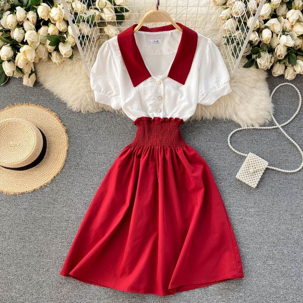 female spring summer fashion dress elasticity turn down collar solid high waist draw back mini 210520, Black;gray
female spring summer fashion dress elasticity turn down collar solid high waist draw back mini 210520, Black;gray
