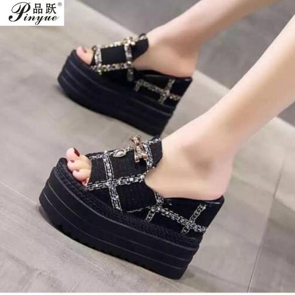 high heel ladies 12cm wedges sandals women outdoors summer peep toe fashion beach shoes slippers, Black
high heel ladies 12cm wedges sandals women outdoors summer peep toe fashion beach shoes slippers, Black