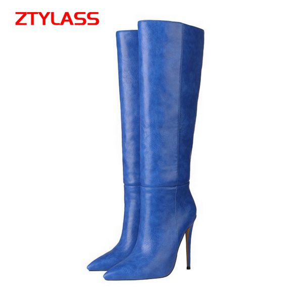 women pu leather fashion knee boots thin heel long ladies pointed toe autumn winter shoes, Black
women pu leather fashion knee boots thin heel long ladies pointed toe autumn winter shoes, Black