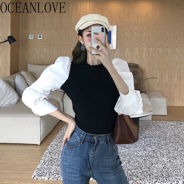 spring autumn pullovers black white patchwork sweaters women slim puff sleeve fashion knit wear pull femme 18771 210415, White;black
spring autumn pullovers black white patchwork sweaters women slim puff sleeve fashion knit wear pull femme 18771 210415, White;black