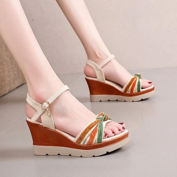 sandals summer wedges mixed color women's platform non-slip shoes 2021 style ladies ankle buckle fashion elegant party shoe, Black
sandals summer wedges mixed color women's platform non-slip shoes 2021 style ladies ankle buckle fashion elegant party shoe, Black