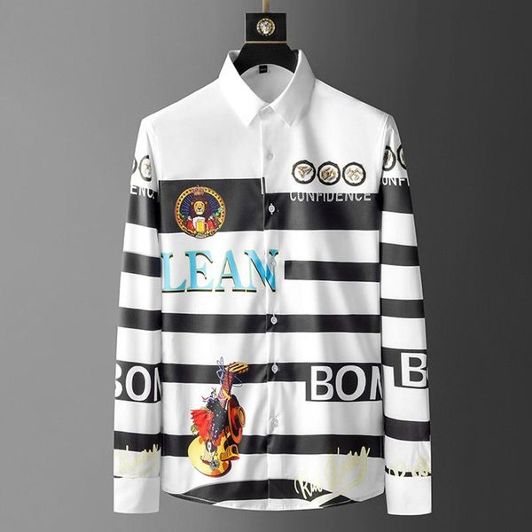 men's casual shirts precision long sleeve shirt trendy printed t-shirt no iron slim fit british phoenix luxury manufacturing, White;black
men's casual shirts precision long sleeve shirt trendy printed t-shirt no iron slim fit british phoenix luxury manufacturing, White;black