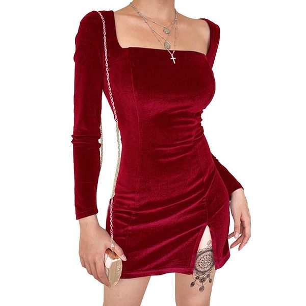 casual dresses women fashion long sleeve square collar dress split for ladies autumn clothes wholesale, Black;gray
casual dresses women fashion long sleeve square collar dress split for ladies autumn clothes wholesale, Black;gray