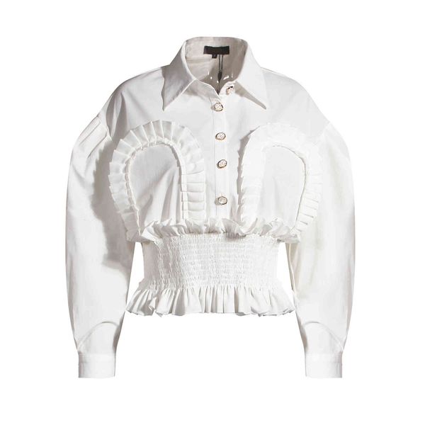 pants msxu fashionable turn down collar frizzy tunic with casual work female blouse office, White
pants msxu fashionable turn down collar frizzy tunic with casual work female blouse office, White