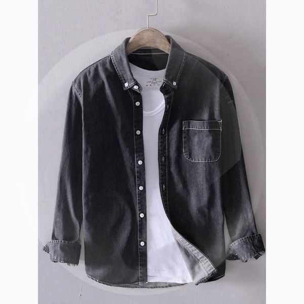 denim coat ins fashion spring autumn shirt men's long sleeve leisure summer thin ruffian handsome suit is very immortal, Black
denim coat ins fashion spring autumn shirt men's long sleeve leisure summer thin ruffian handsome suit is very immortal, Black
