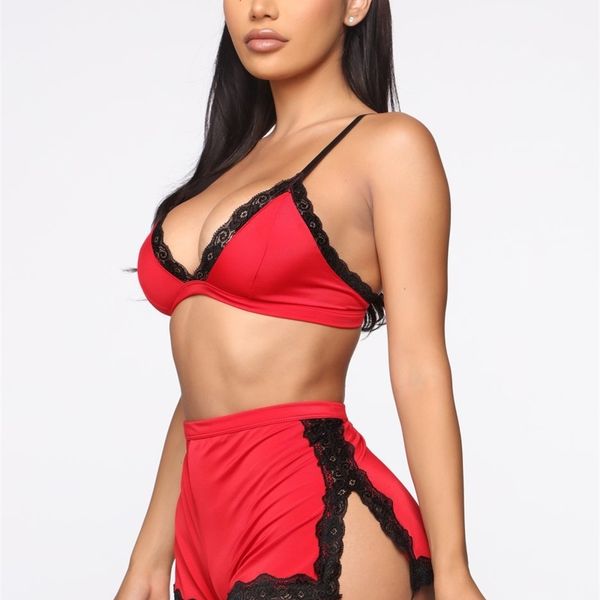 set underwear female pajamas home clothes three-point two-piece 2021 temptation, Black;white
set underwear female pajamas home clothes three-point two-piece 2021 temptation, Black;white