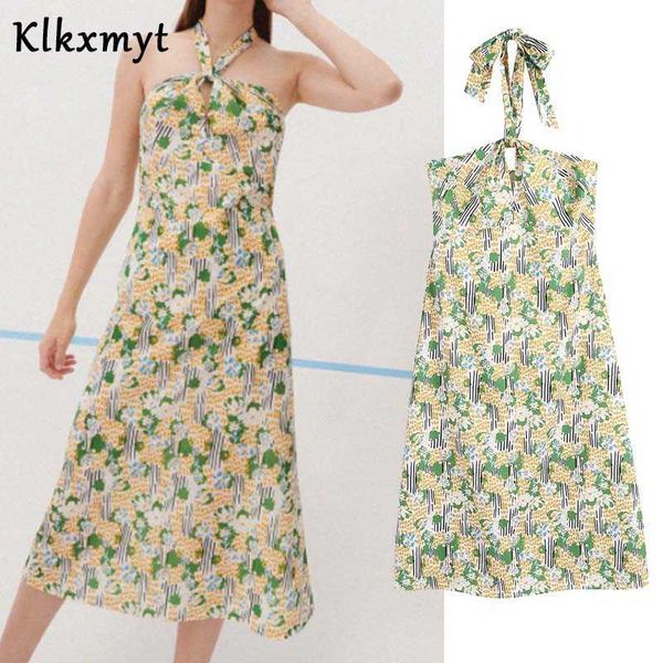 klkxmyt za summer dress women print halter neck midi es woman backless elegant female party vestido 210527, Black;gray
klkxmyt za summer dress women print halter neck midi es woman backless elegant female party vestido 210527, Black;gray