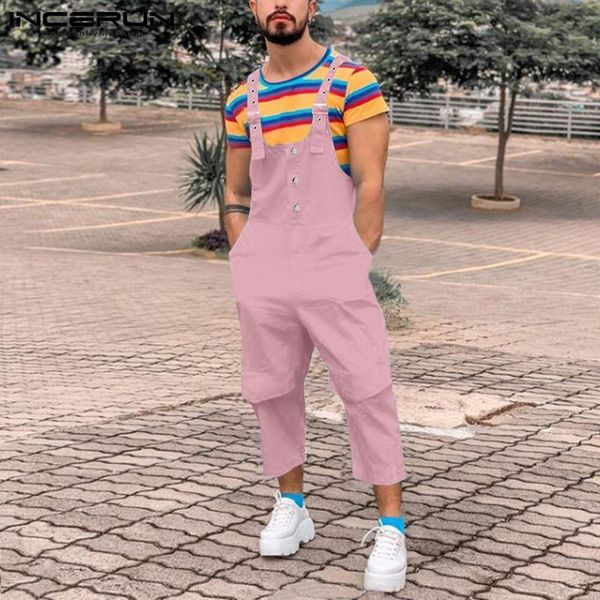 men's pants 2021 men jumpsuit solid color loose joggers pockets bib suspenders rompers streetwear fashion casual overalls incerun, Black
men's pants 2021 men jumpsuit solid color loose joggers pockets bib suspenders rompers streetwear fashion casual overalls incerun, Black