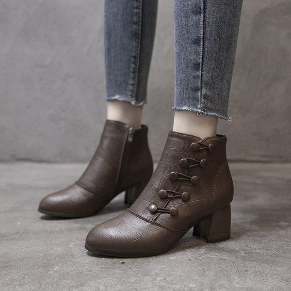 boots shoes woman pu leisure button ankle round toe zipper bare square heel short high botas mujer 2021 xvym, Black
boots shoes woman pu leisure button ankle round toe zipper bare square heel short high botas mujer 2021 xvym, Black