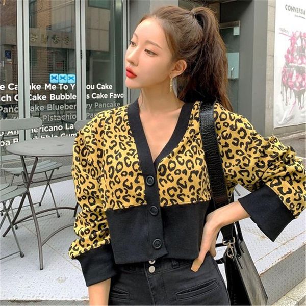 women's jackets 2021 sweater cardigans for ladies elegant leopard chic ins korean style cool comfort light, Black;brown
women's jackets 2021 sweater cardigans for ladies elegant leopard chic ins korean style cool comfort light, Black;brown