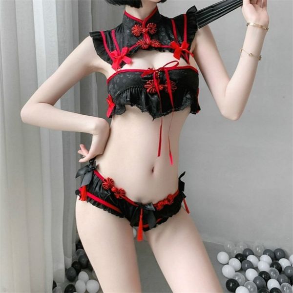 gothic retro black lingerie for women halloween maid temptation evil demon cheongsam cosplay backless dress costumes, Black;white
gothic retro black lingerie for women halloween maid temptation evil demon cheongsam cosplay backless dress costumes, Black;white