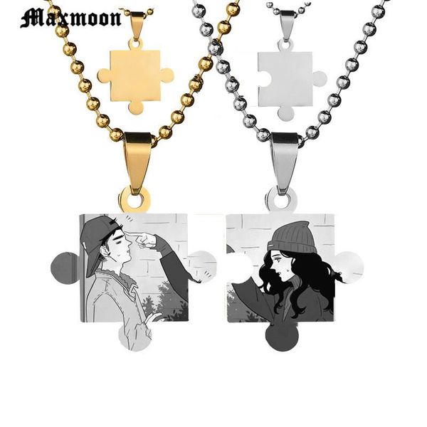 pendant necklaces maxmoon heart couple necklace 316l stainless steel lovers & pendants engraved name, Silver
pendant necklaces maxmoon heart couple necklace 316l stainless steel lovers & pendants engraved name, Silver