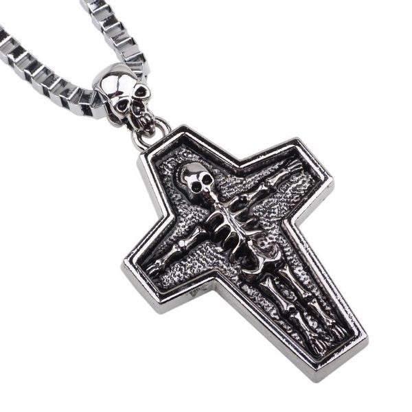 vintage silver color alloy skull cross pendant necklace punk rock men's jewelry brother gift necklaces
vintage silver color alloy skull cross pendant necklace punk rock men's jewelry brother gift necklaces