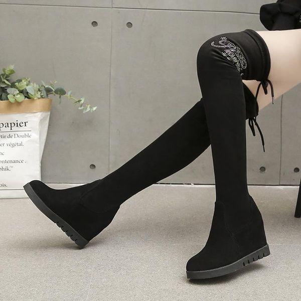 boots 2022 winter women high fashion hidden heel woman long boot warm plush thigh crystal pumps female platform shoes, Black
boots 2022 winter women high fashion hidden heel woman long boot warm plush thigh crystal pumps female platform shoes, Black