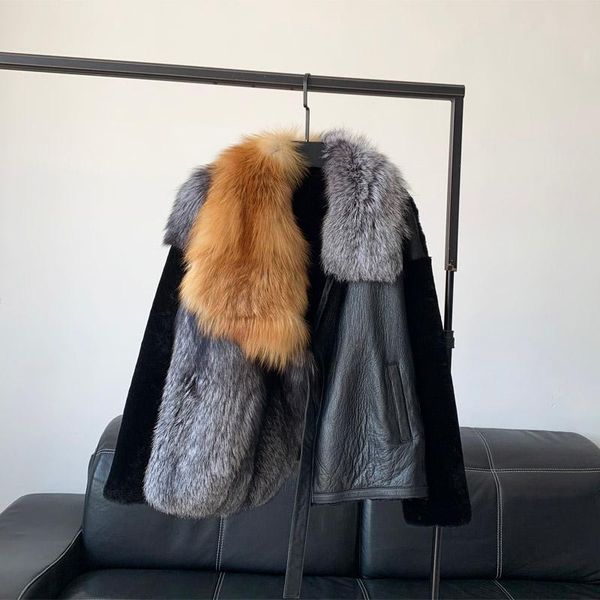women's fur & faux winter 2021 lamb one body coat female motorcycle silver trend abrigos mujer invierno woman parkas, Black
women's fur & faux winter 2021 lamb one body coat female motorcycle silver trend abrigos mujer invierno woman parkas, Black