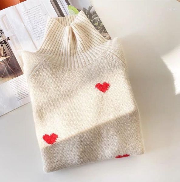 women's sweaters women sweater foreign trade 2021 autumn/winter product high neck love jacquard drop shoulder loose cashmere knit top, White;black
women's sweaters women sweater foreign trade 2021 autumn/winter product high neck love jacquard drop shoulder loose cashmere knit top, White;black
