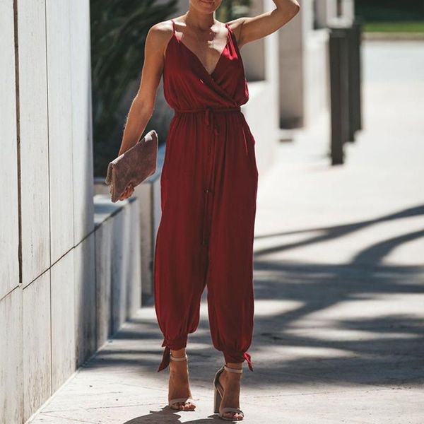 women's jumpsuits & rompers 2021 fashion summer party sleeveless jumpsuit romper outfits sling solid color female #30, Black;white
women's jumpsuits & rompers 2021 fashion summer party sleeveless jumpsuit romper outfits sling solid color female #30, Black;white