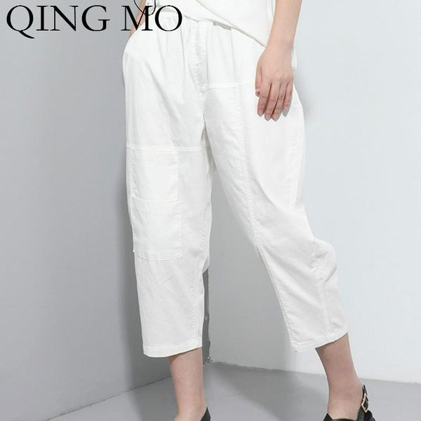 women's pants & capris qing mo white women casual solid 2021 summer calf length harlan female mixture harem zqy4210, Black;white
women's pants & capris qing mo white women casual solid 2021 summer calf length harlan female mixture harem zqy4210, Black;white