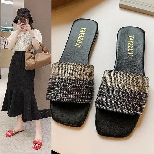 women slippers shoes summer casual slides comfortable braided wire outdoor stuffies beach sandals house, Black
women slippers shoes summer casual slides comfortable braided wire outdoor stuffies beach sandals house, Black