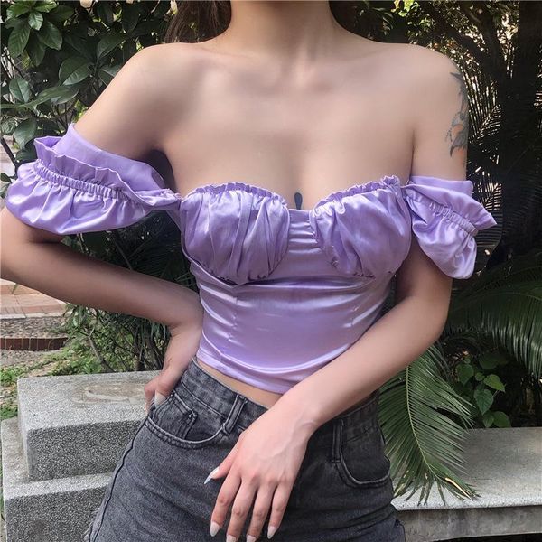 women's blouses & shirts casual satin puff short sleeve square collar blouse women summer low cut backless ruched slim skinny crop fema, White
women's blouses & shirts casual satin puff short sleeve square collar blouse women summer low cut backless ruched slim skinny crop fema, White