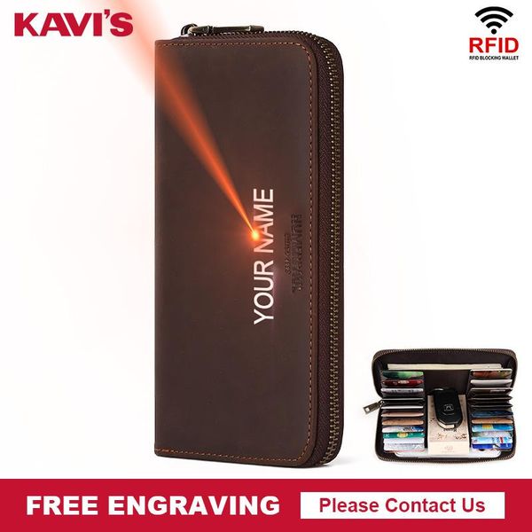 card holders kavis rfid protection men's large capacity business id zipper wallet engraving male big clutch bag, Brown;gray
card holders kavis rfid protection men's large capacity business id zipper wallet engraving male big clutch bag, Brown;gray
