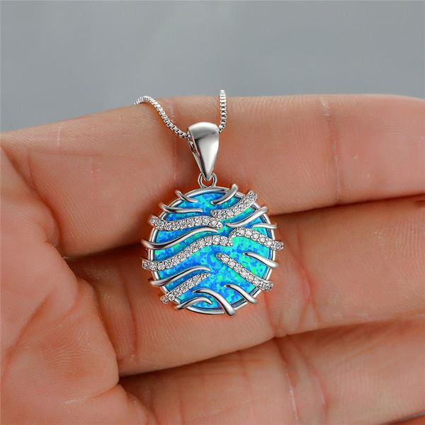 pendant necklaces boho female crystal round necklace charm white blue opal chain for women vintage silver color wedding
pendant necklaces boho female crystal round necklace charm white blue opal chain for women vintage silver color wedding