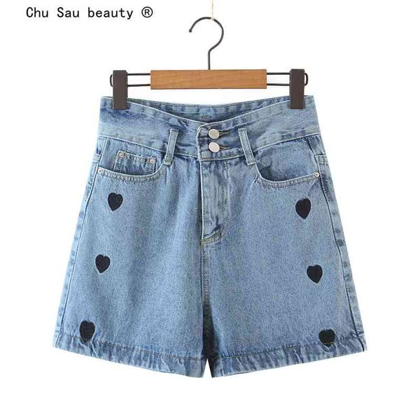 high street summer waist two button heart-shaped embroidery loose denim shorts women 210514, White;black
high street summer waist two button heart-shaped embroidery loose denim shorts women 210514, White;black