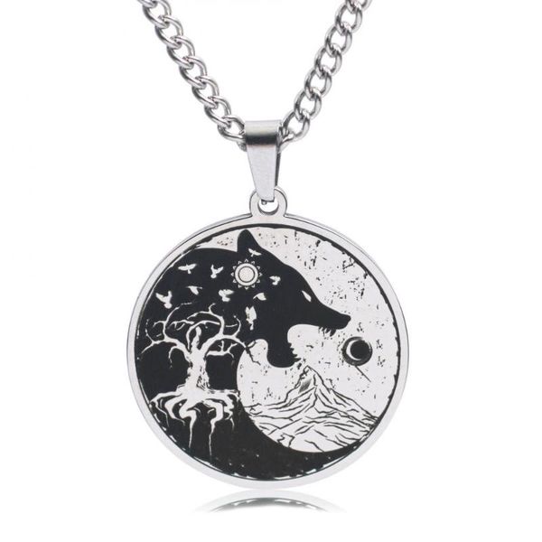 pendant necklaces vintage mens necklace pirate viking fenrir devouring sun moon wolf head odin celtic symbol tree of life pattern jewelry, Silver
pendant necklaces vintage mens necklace pirate viking fenrir devouring sun moon wolf head odin celtic symbol tree of life pattern jewelry, Silver