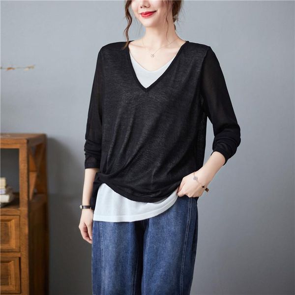 women's sweaters 2021 autumn art large size loose and comfortable knit stitching false color two, White;black
women's sweaters 2021 autumn art large size loose and comfortable knit stitching false color two, White;black
